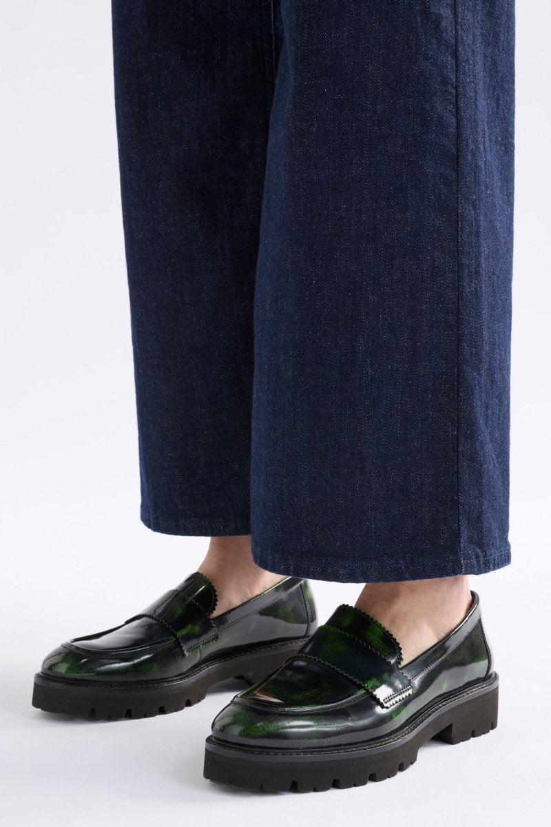 Elk Tirstta Platform Loafer - Dark Green