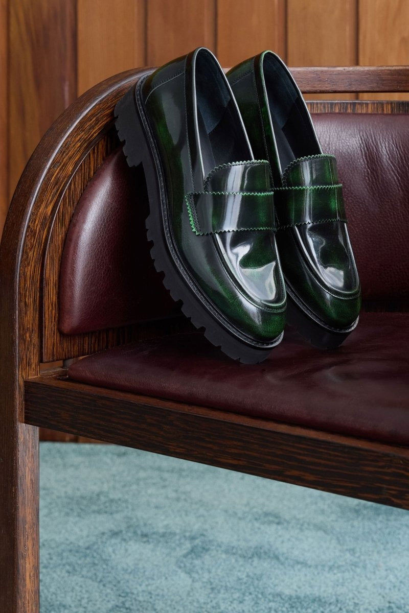 Elk Tirstta Platform Loafer - Dark Green