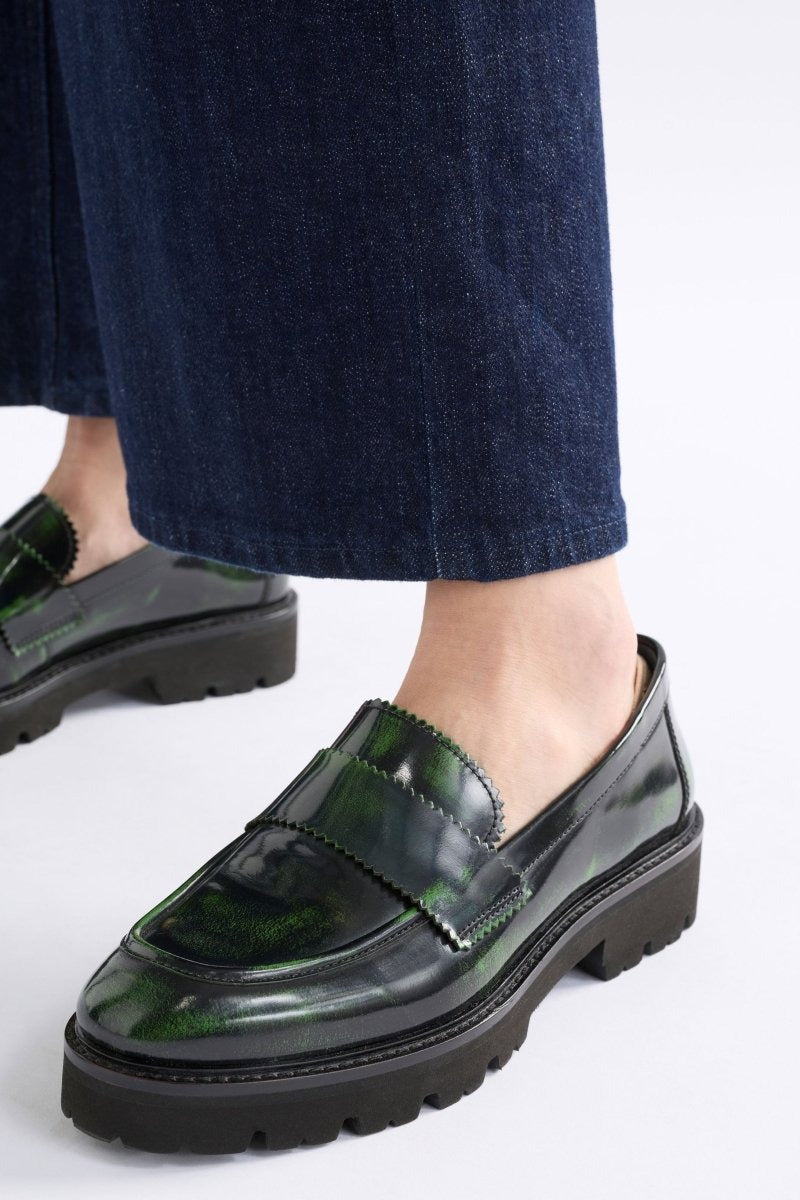 Elk Tirstta Platform Loafer - Dark Green