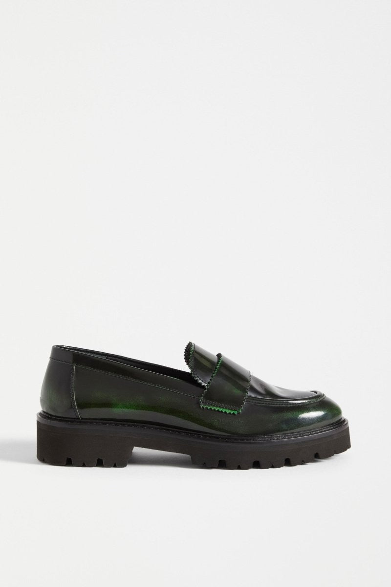 Elk Tirstta Platform Loafer - Dark Green