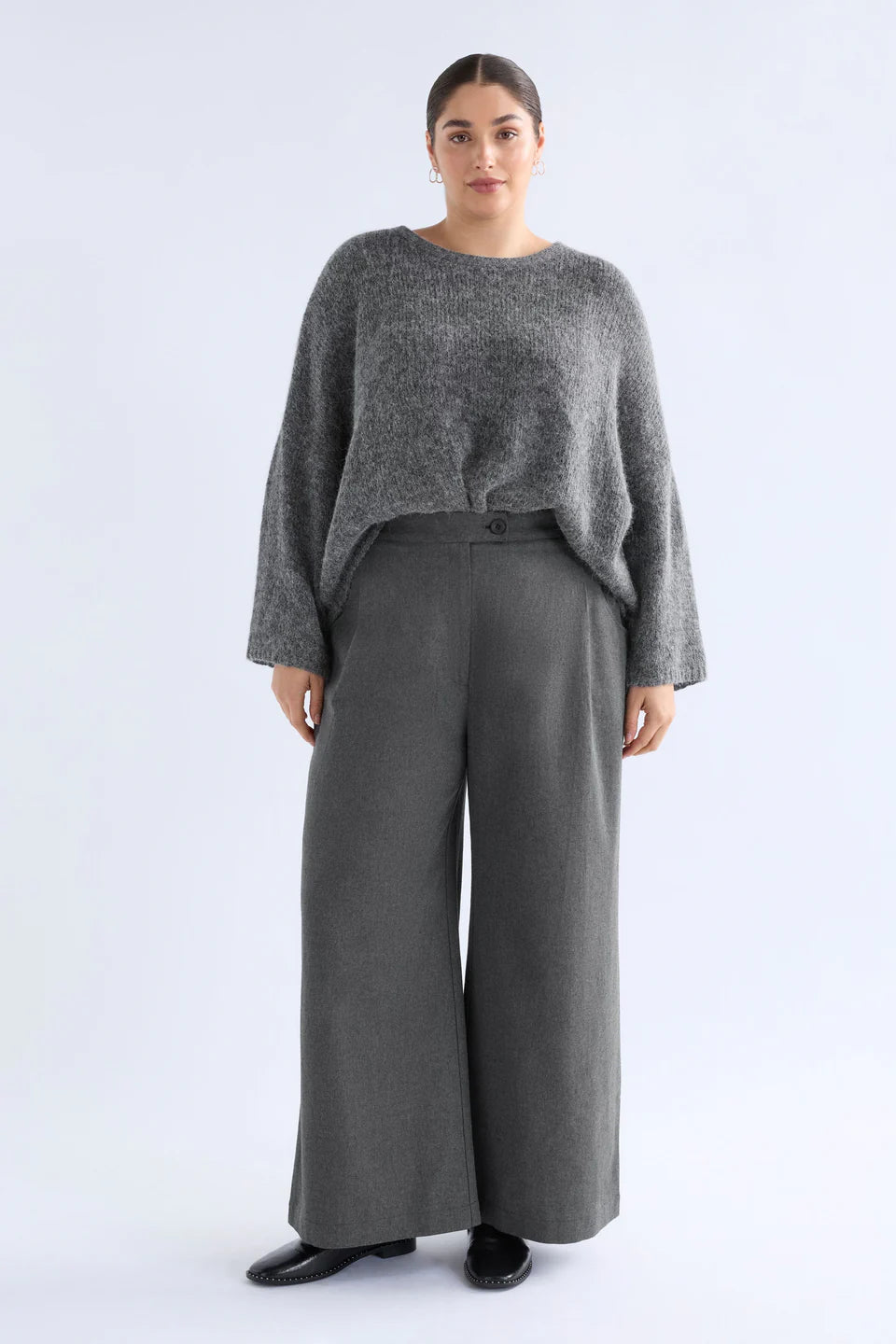 Elk Agna Sweater - Mid Grey Marle