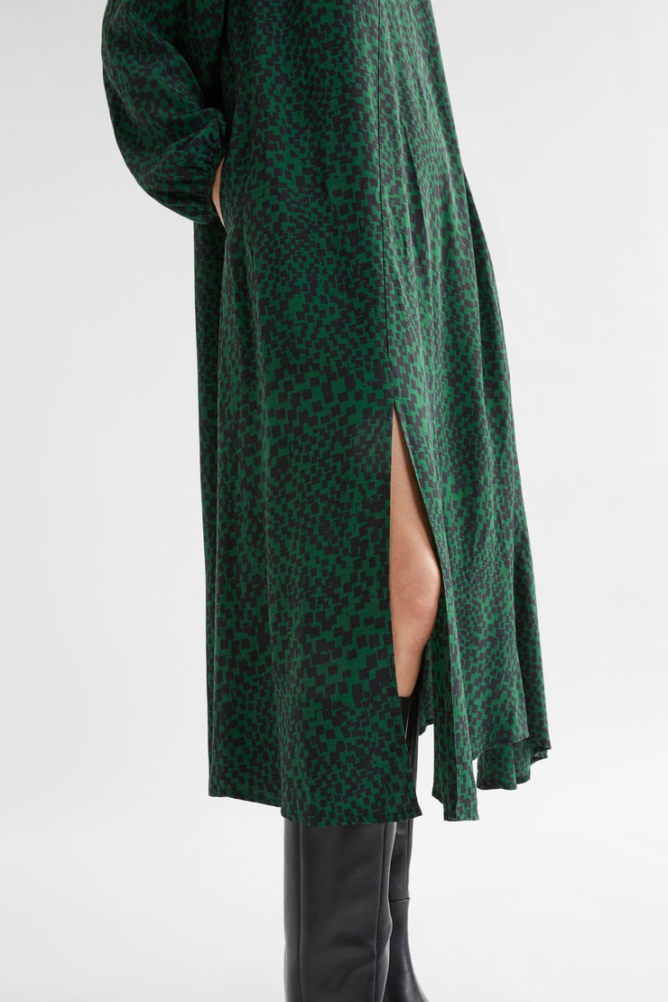 Elk Dega Dress - Green Sinda Print