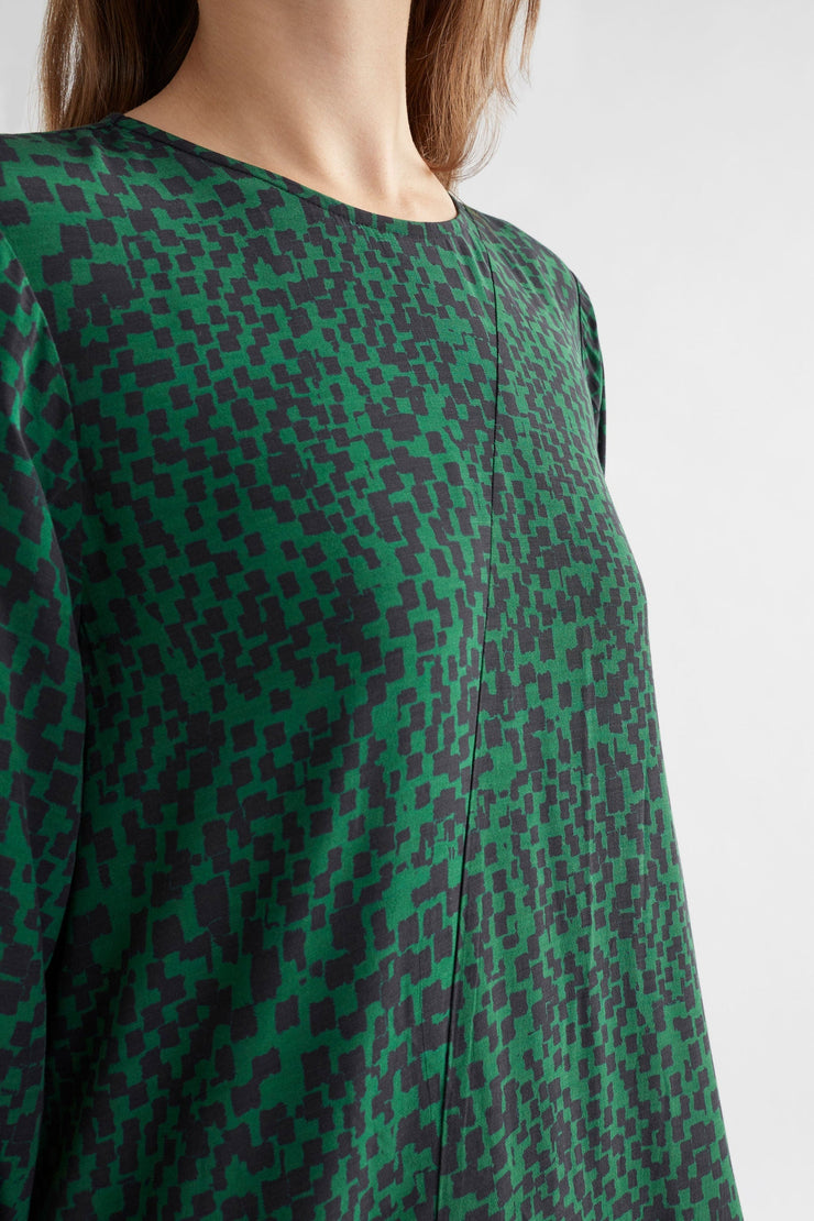 Elk Dega Dress - Green Sinda Print