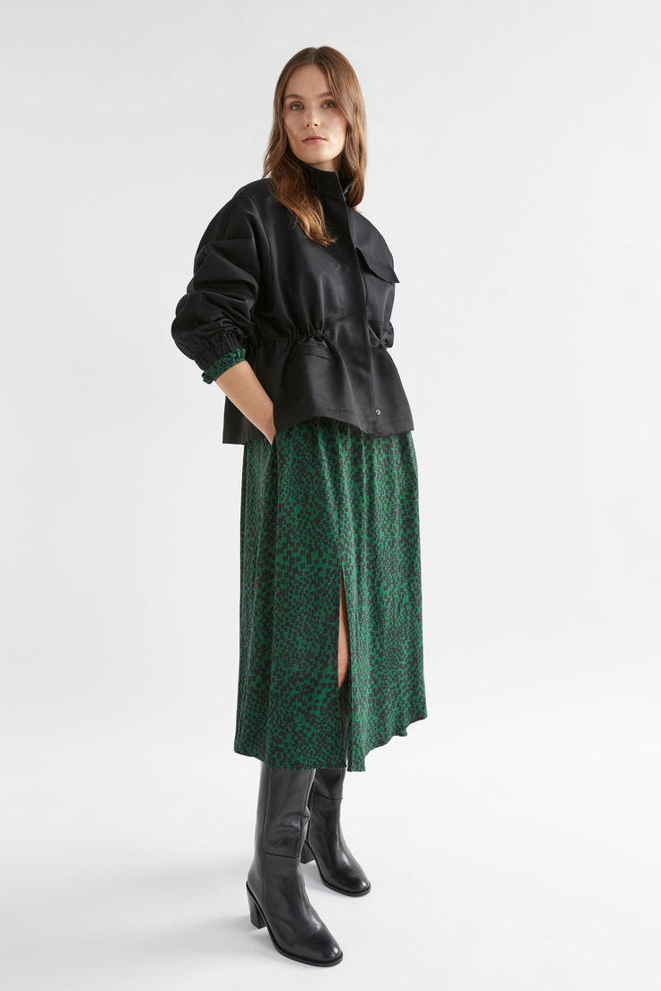 Elk Dega Dress - Green Sinda Print
