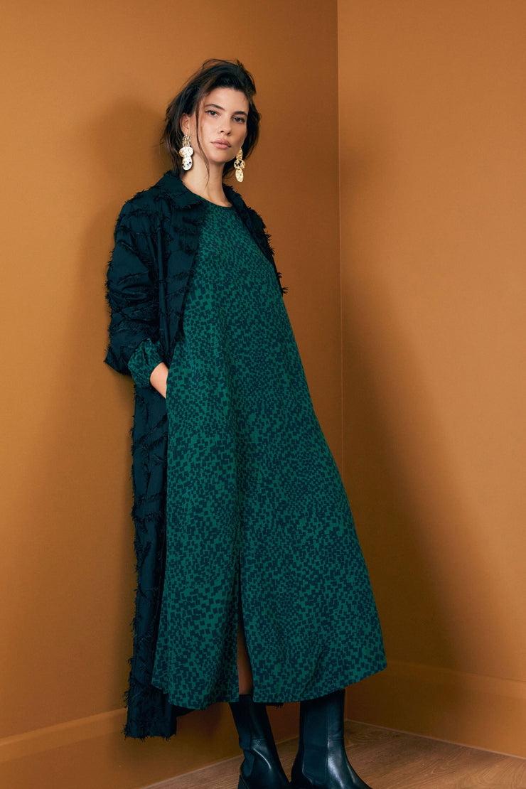 Elk Dega Dress - Green Sinda Print