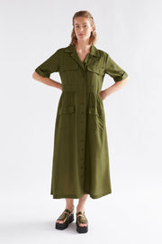 Elk Eine Shirt Dress -Bright Olive