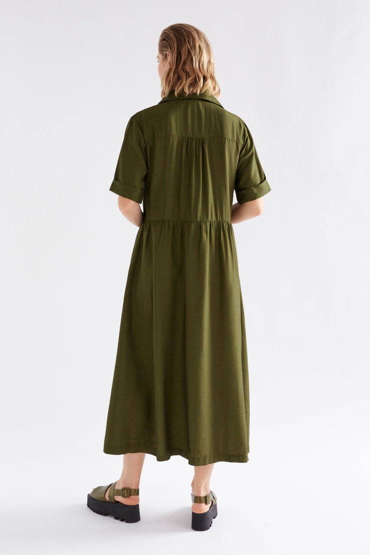 Elk Eine Shirt Dress -Bright Olive