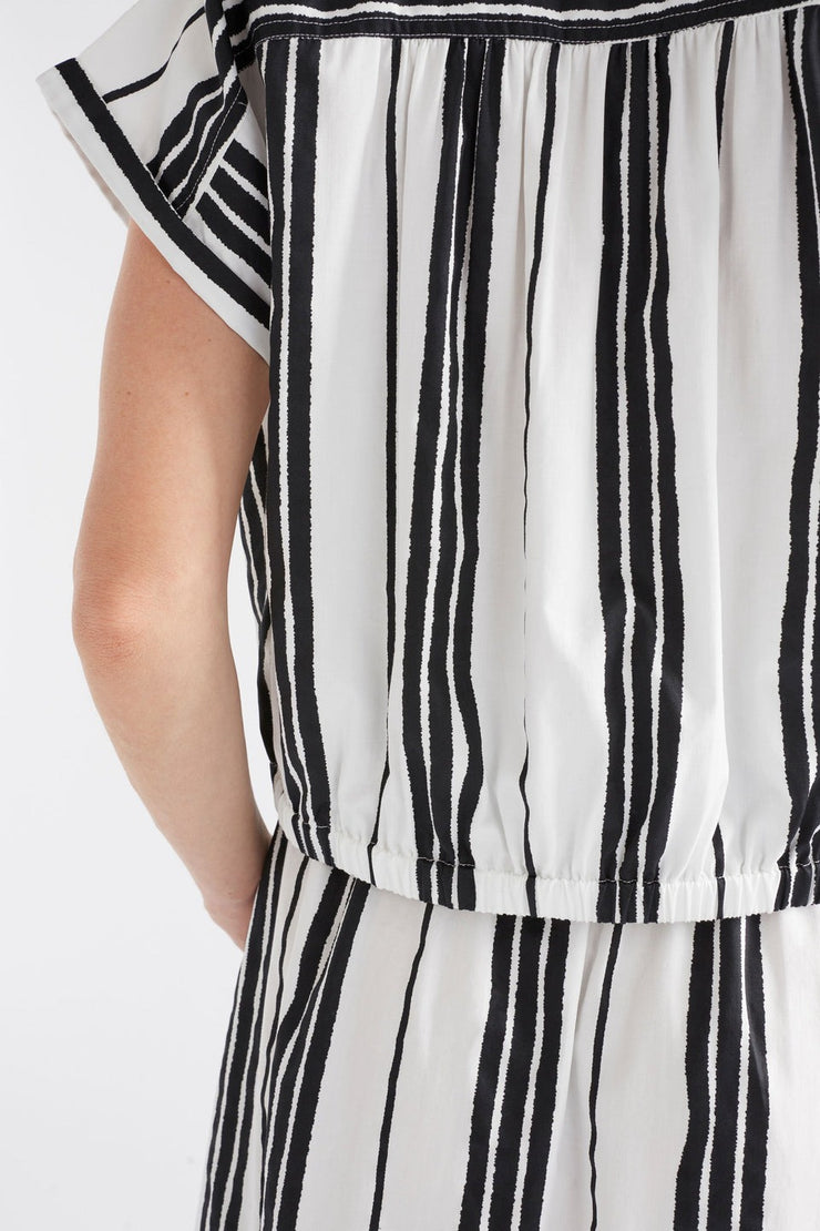 Elk Reza Shirt - Fez Print White
