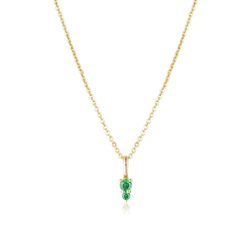 Gold Plated Binary Gemstone Necklaces