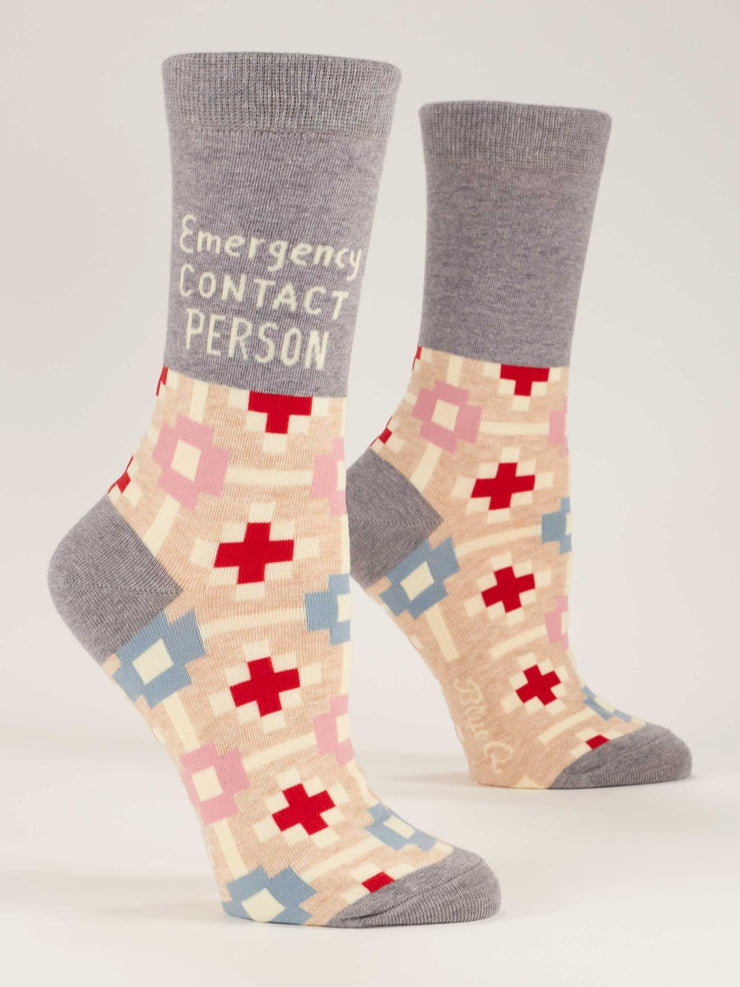 Womens Crew Socks - Emergency Contact Person