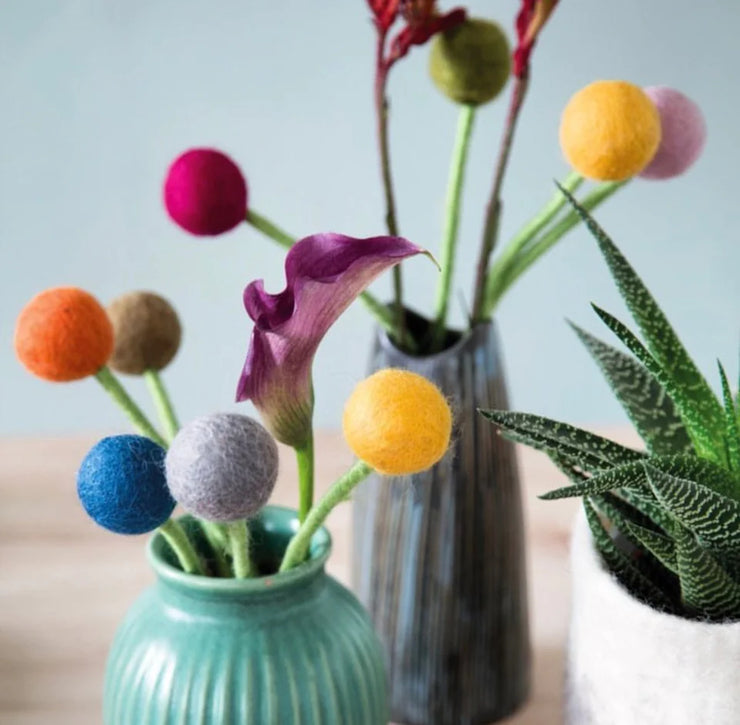 Handmade Felt Flower - Orange 2cm