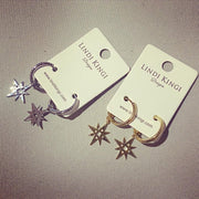 LKD Signature Star With Engraved Hoop Earrings - Gold