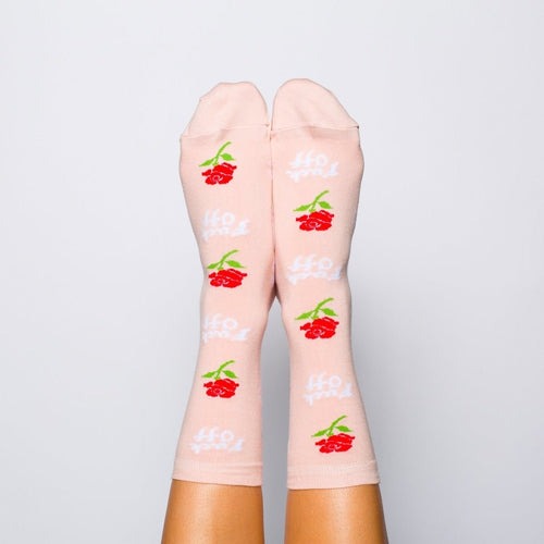 Womens Socks - Fuck Off Rose