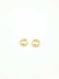 Gold Flower Huggie Earrings 12mm