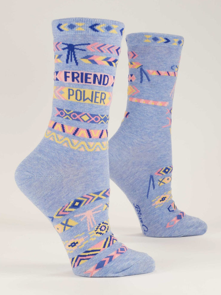 Womens Crew Socks - Friend Power