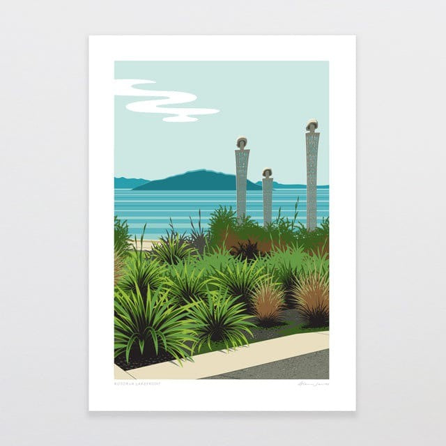 Glenn Jones Print - Rotorua Lakefront