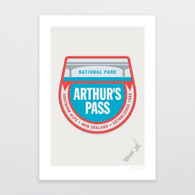 National Park Patch Print - Arthur's Pass