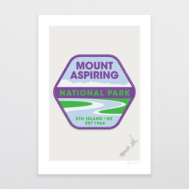 National Park Patch Print - Mount Aspiring