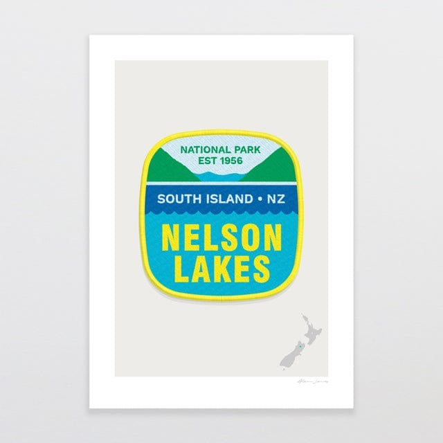 National Park Patch Print - Nelson Lakes