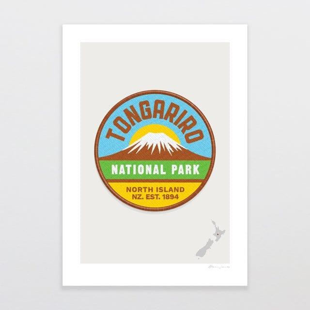 National Park Patch Print - Tongariro