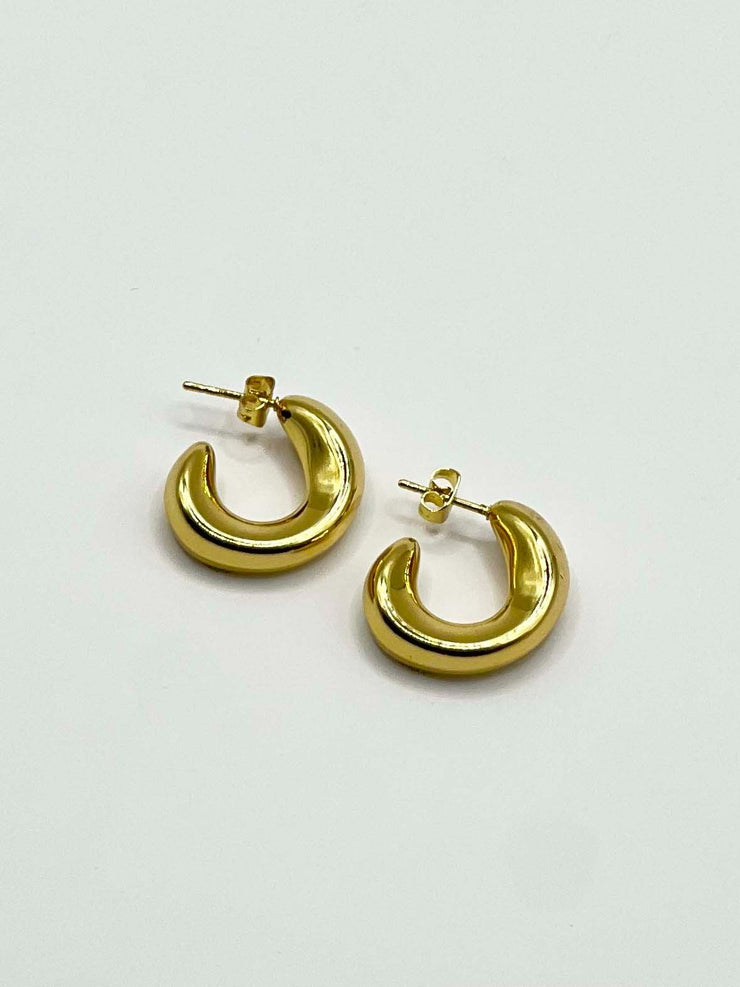 Gold 3/4 Hoop Twist Earrings