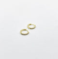 Gold Diamante Huggie Earrings - Ice Crystal