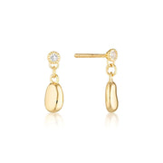 Gold Alga Earrings - White Topaz