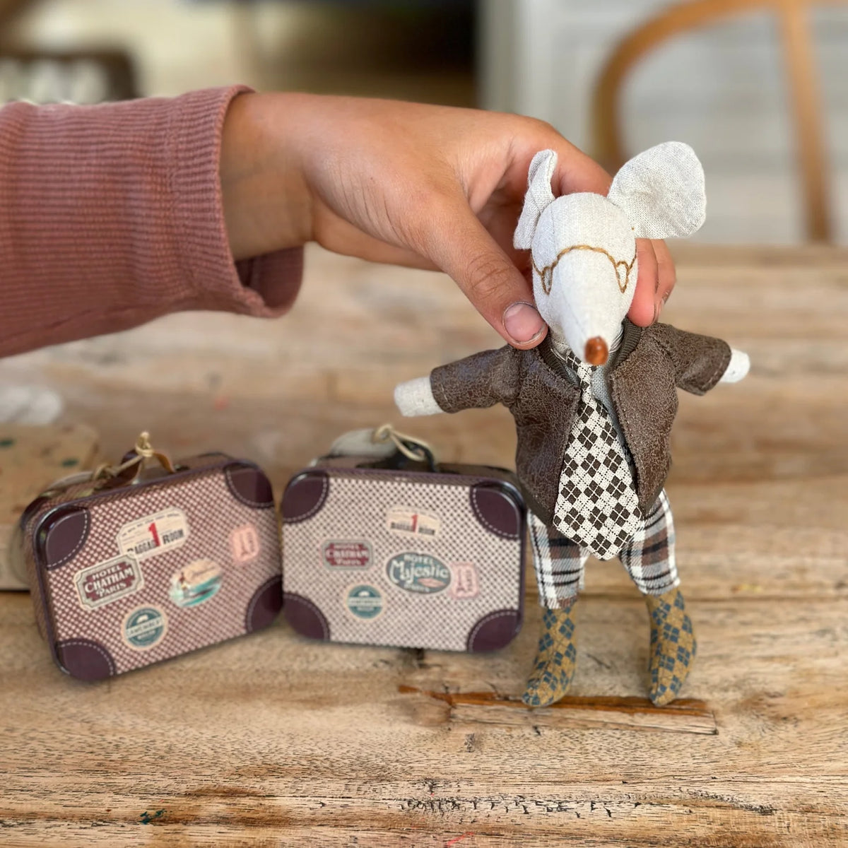 Maileg Grandpa Jacket, Pants & Tie in Suitcase
