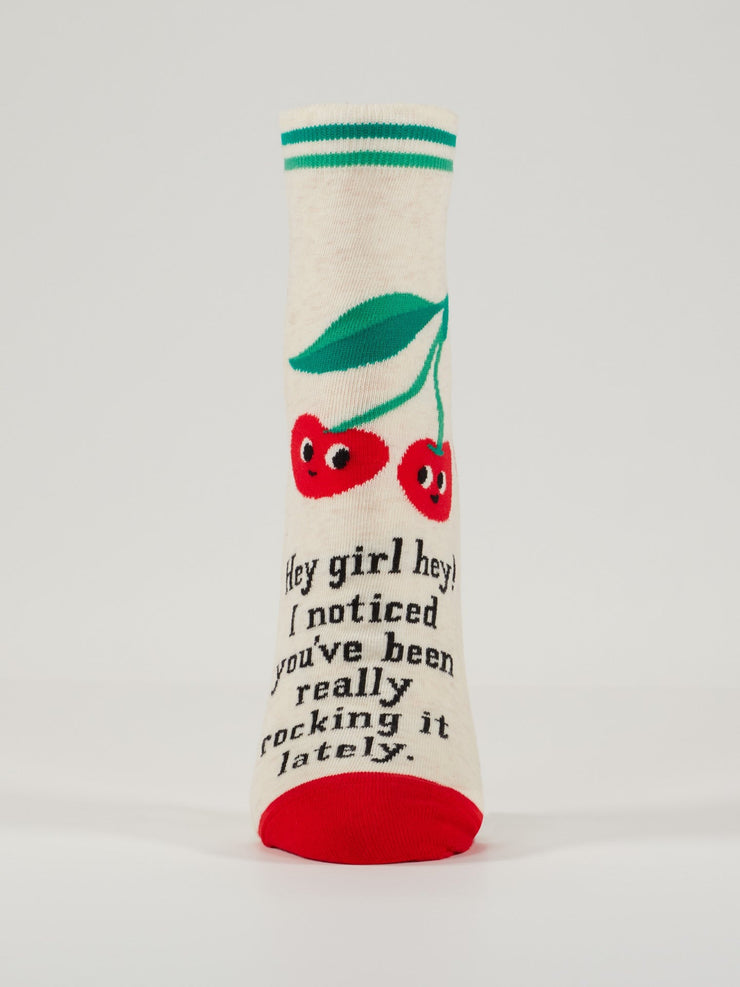 Womens Crew Socks - Hey Girl Hey