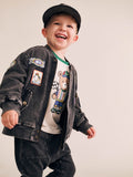 Black Knit Denim Patches Jacket Was $145 Now