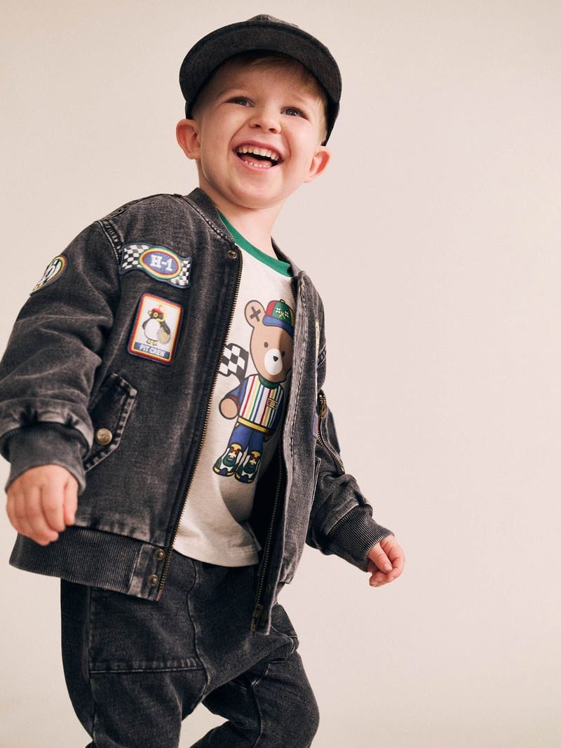 Black Knit Denim Patches Jacket Was $145 Now