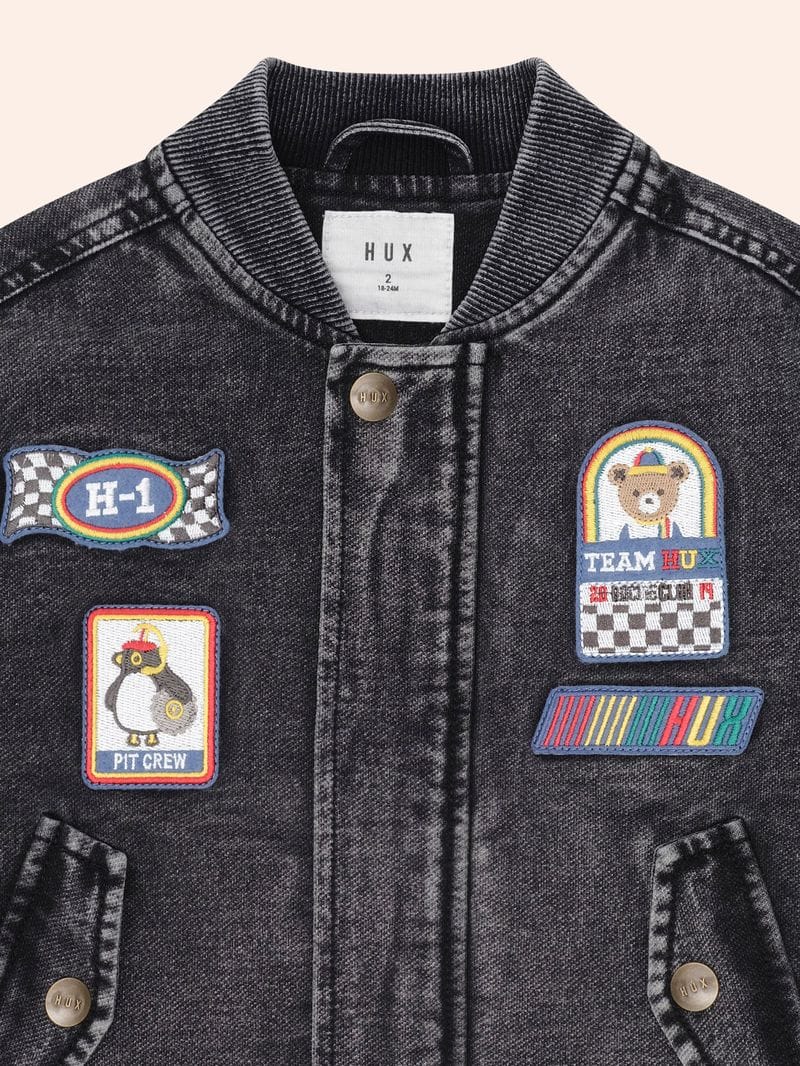 Black Knit Denim Patches Jacket Was $145 Now