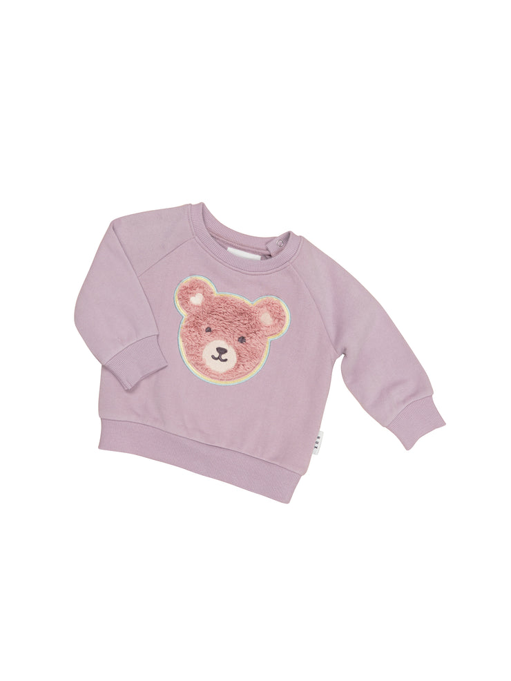 Rainbow Fur Bear Sweatshirt - Lilac Was $80 Now