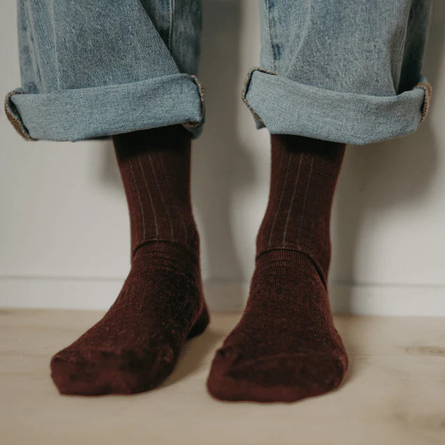 Women's Merino Wool Crew Socks - Fig