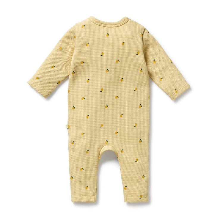 Little Lemon Organic Waffle Ruffle Zipsuit