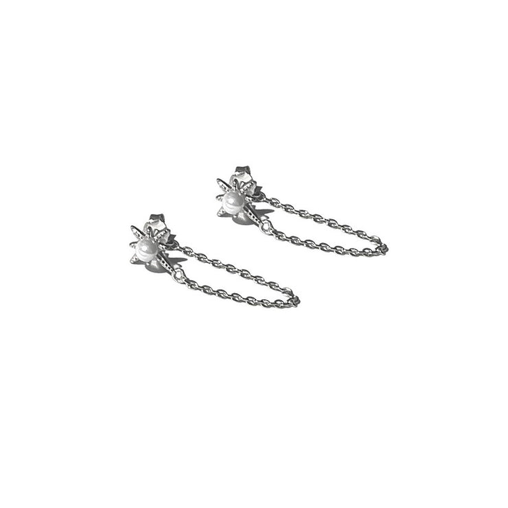 Pearl Star Studs - Silver
