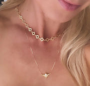 Solar Embrace Necklace with Pearl