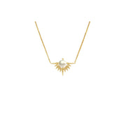 Solar Embrace Necklace with Pearl
