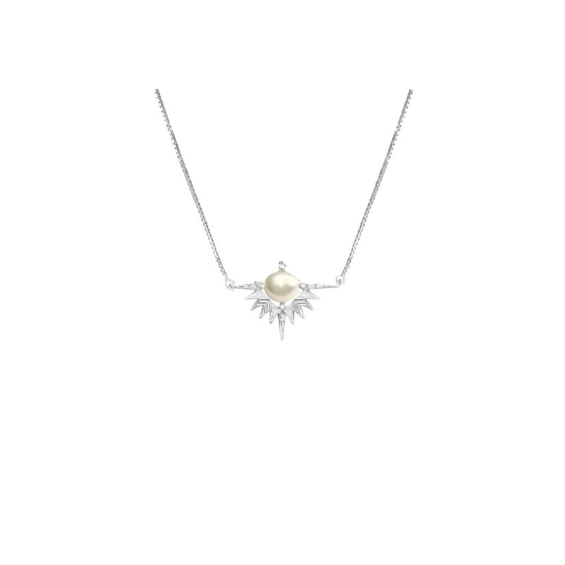 Solar Embrace Necklace with Pearl