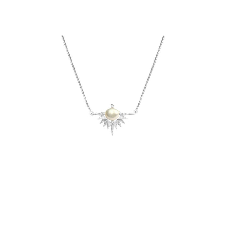 Solar Embrace Necklace with Pearl