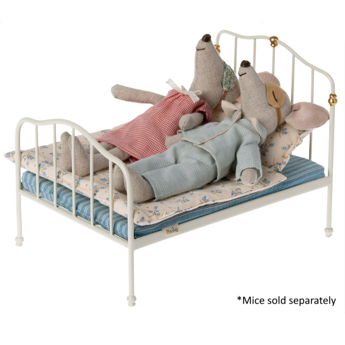 Maileg Vintage Double Bed - Mouse Off-White