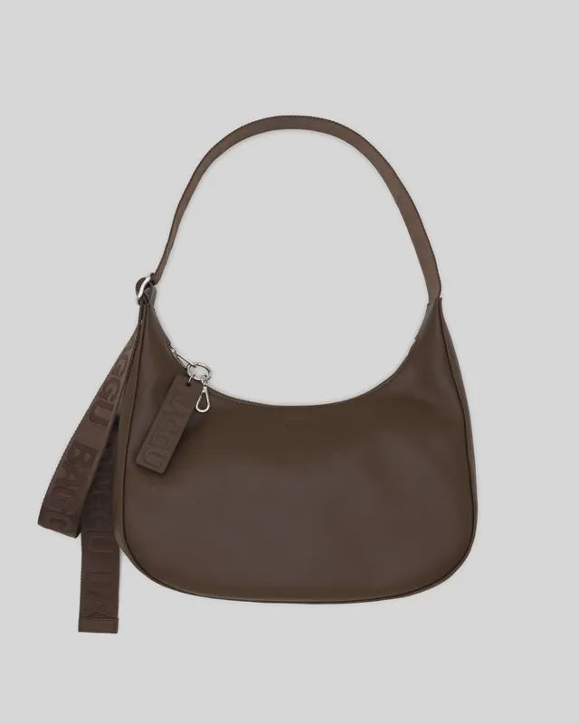 Baggu Recycled Leather Crescent Bag - Medium Brown
