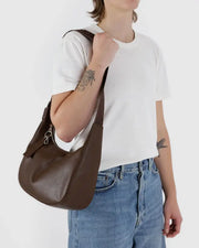 Baggu Recycled Leather Crescent Bag - Medium Brown