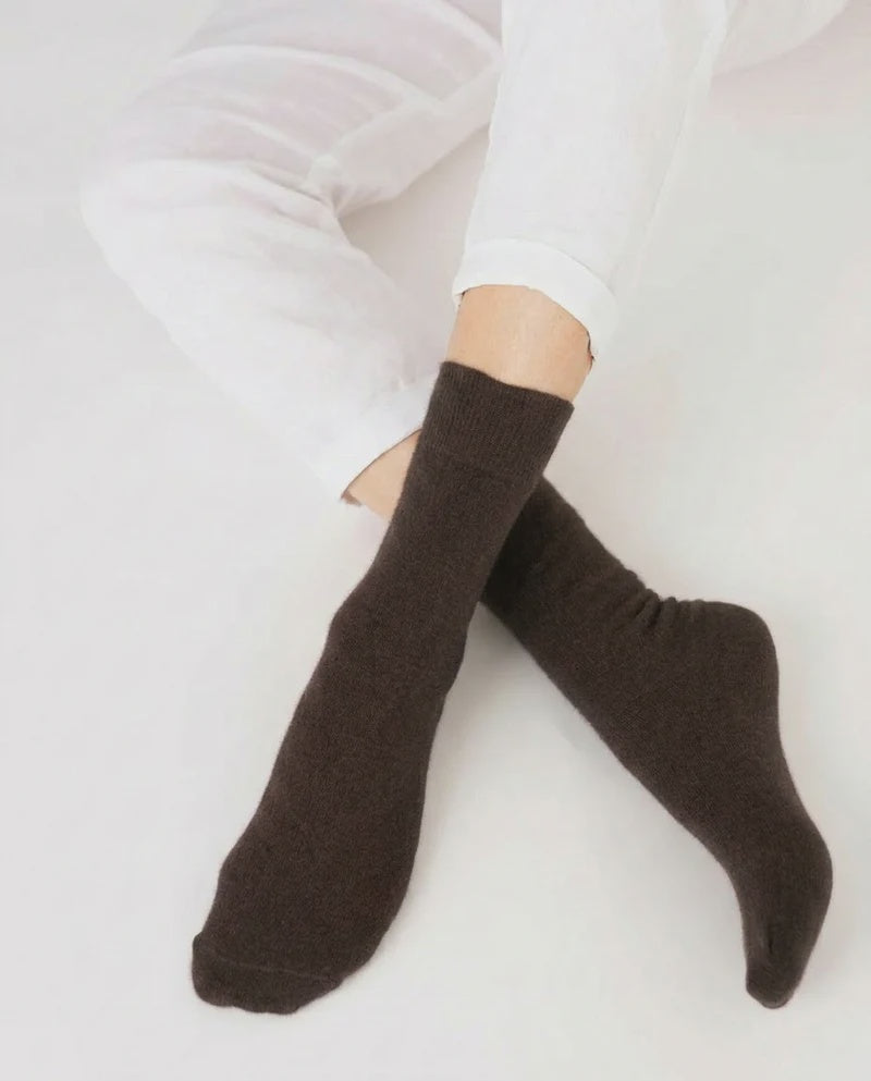 Nooan Hamilton Possum/Merino Socks - Turkish Coffee