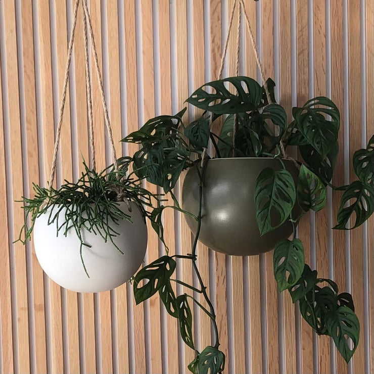 Orbit Hanging Planter - Oatmeal