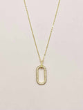Oval Gold Diamante Necklace