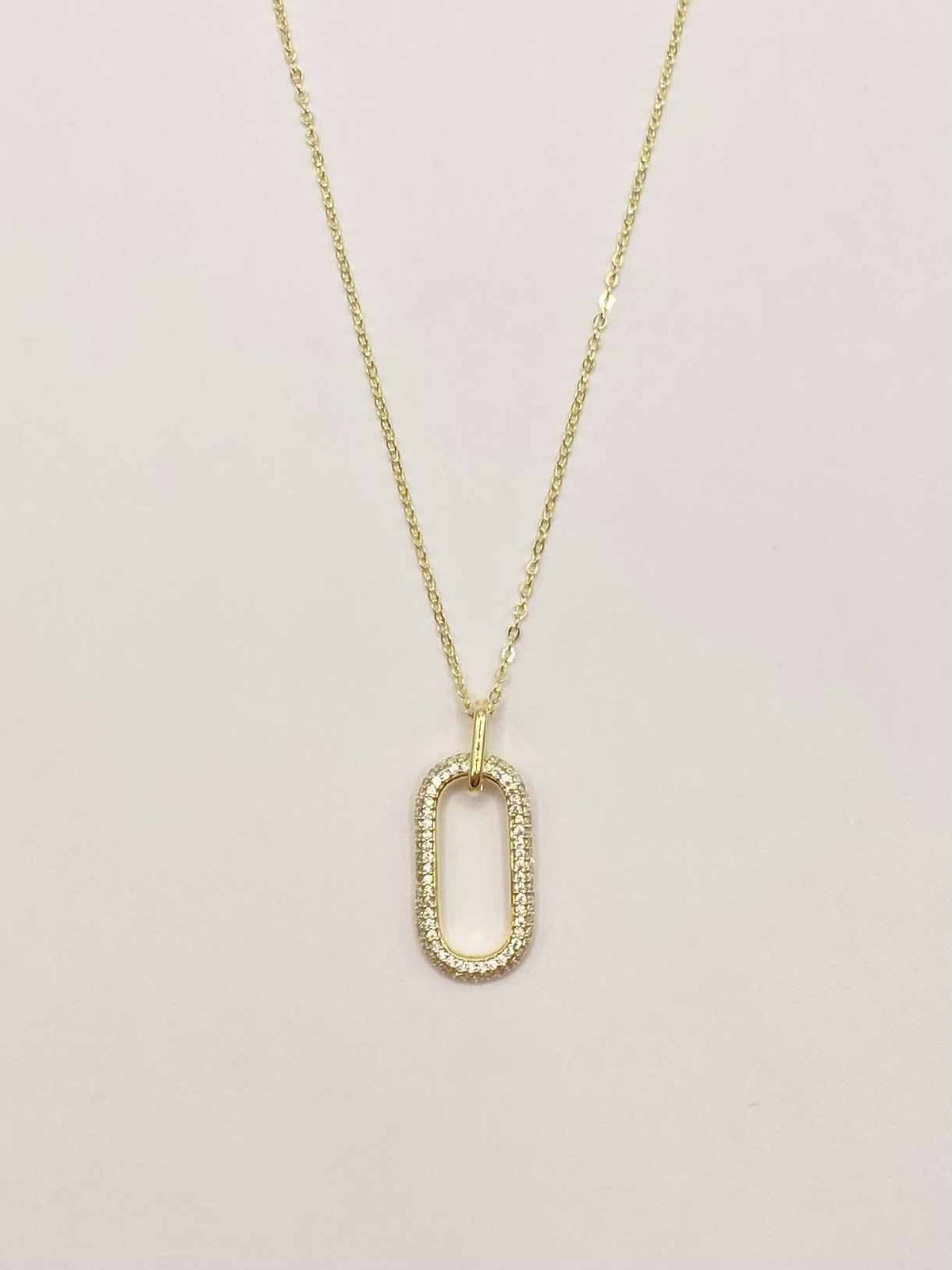Oval Gold Diamante Necklace