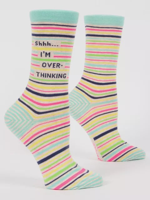 Womens Crew Socks - Shh I'm Over Thinking