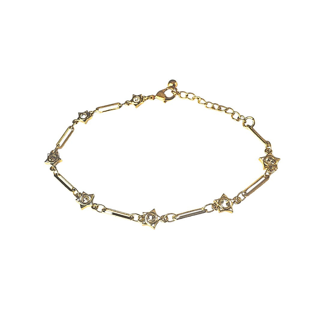 Star & Paperclip Bracelet - Gold