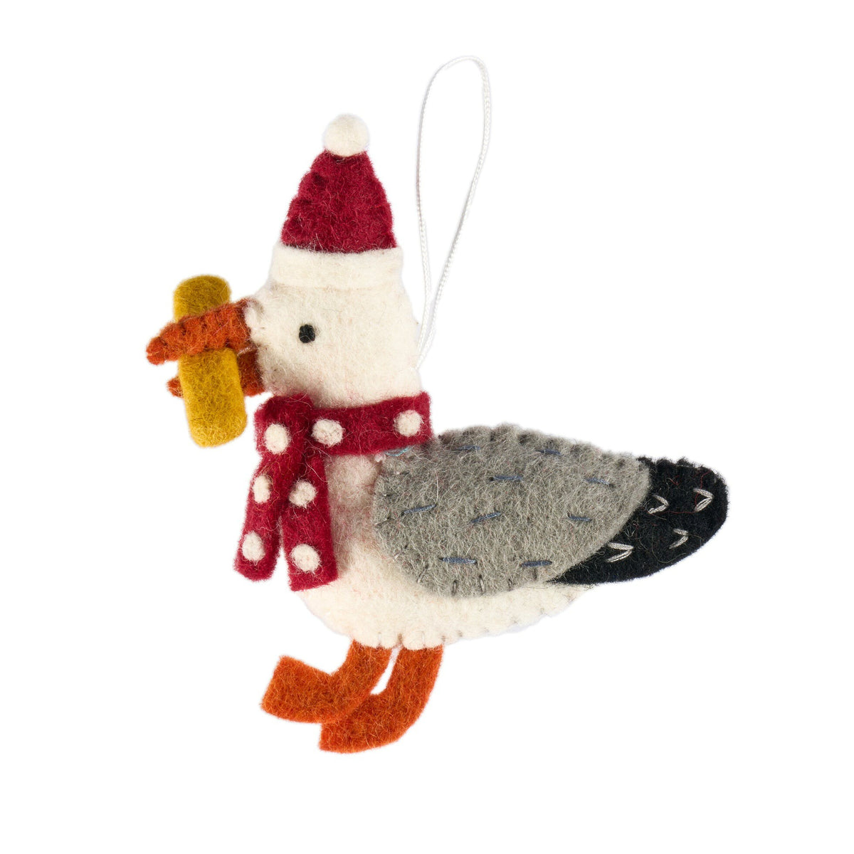Due October Xmas 26 Felt Decoration - Seagull w Chip